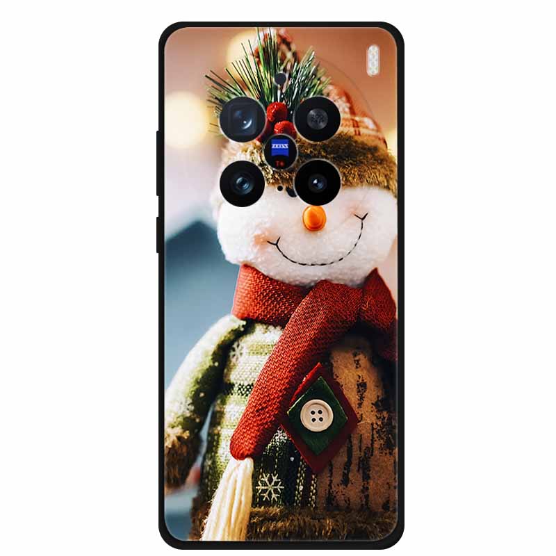 Christmas Cover For Vivo X200 Pro 6.78"Black Silicone Case For vivo X200 Pro mini 6.31" TPU Santa Claus ChristmasTree Back Cover