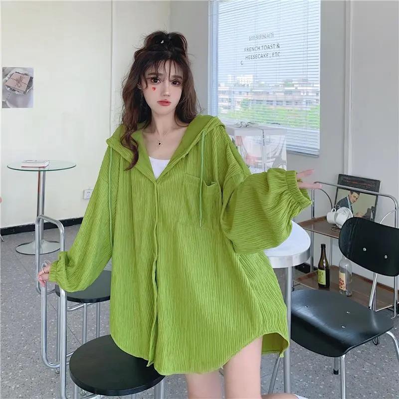 Dámský letní volný kardigan s kapucí a dlouhým rukávem, bílý, plus size