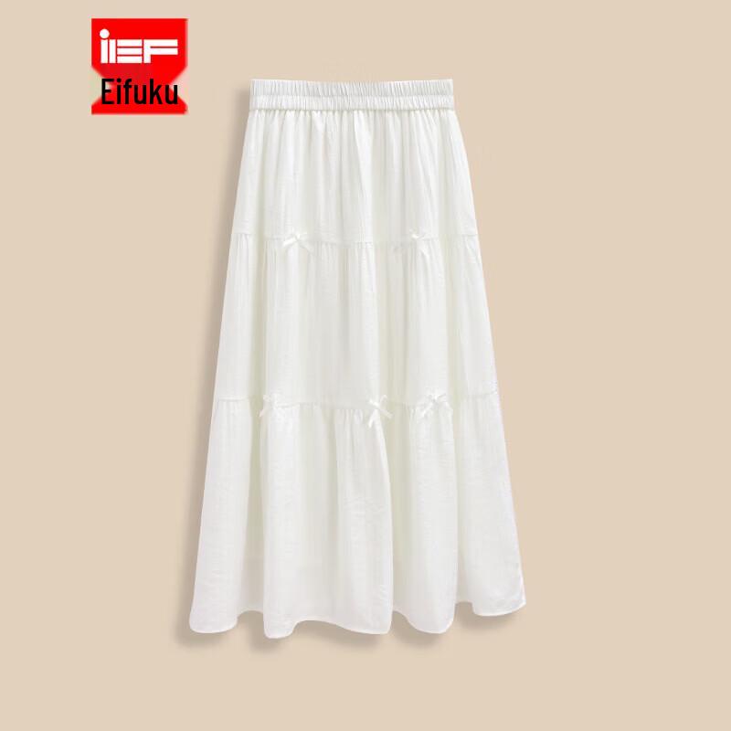 IEF Aiyifu French Sweet Bow Midi Skirt L