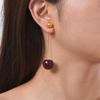 Chic Solid Beads Cherry Earrings for Women,Gold Plated Stainless Steel Earrings,Trendy Party Jewelry Mother's Day Gift