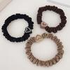 5Pcs Hair Ties Heart Decor Pleated Fabric High Elasticity Hair Ropes Lightweight Ponytail Holder Hair