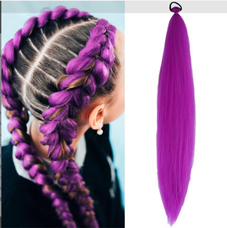 Colorful Elastic Hair Ties Braid Ponytail Hair Extensions for Women