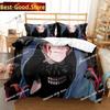 3D Anime Tokyo Ghoul Bedding Set Printed single Comforter Quilt Bed Cover Duvet Cover Pillow Case 3 Pieces Sets Kids Adult Size