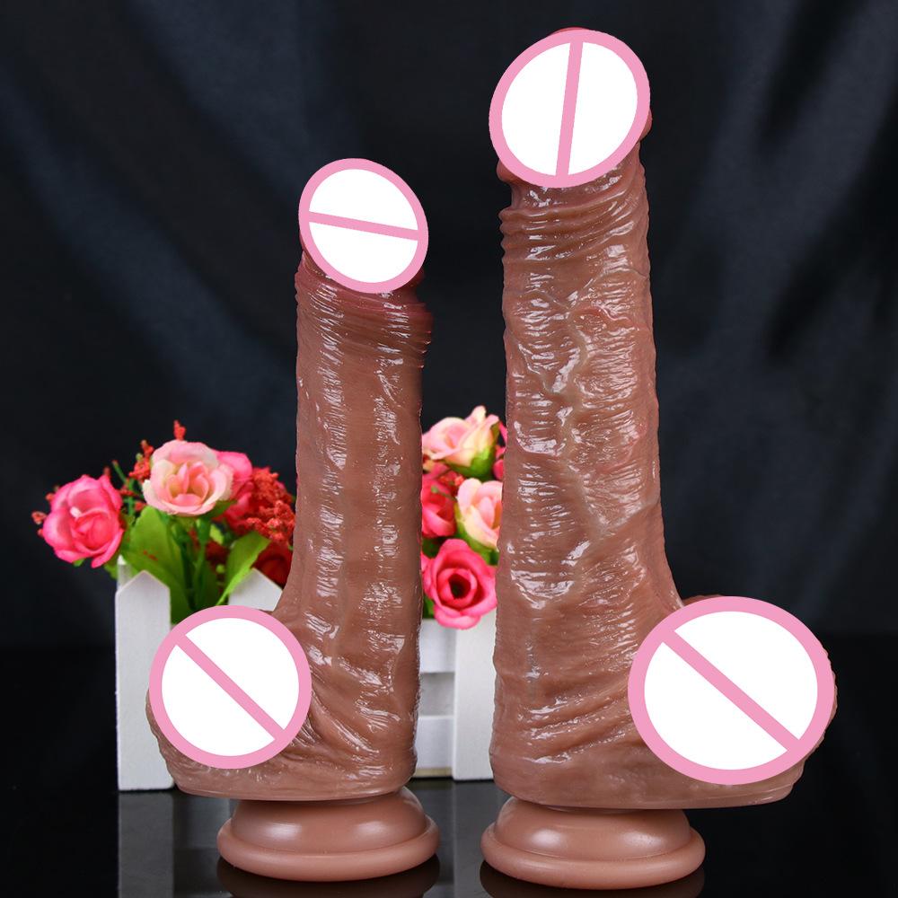Pénis simulé en silicone double couche pour insertion adulte et féminine dans un jouet sexuel masturbateur