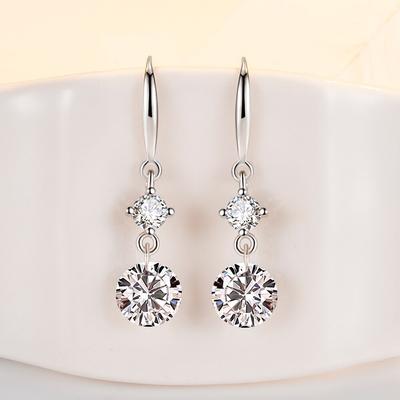 925 Sterling Silver náušnice se zirkonovým přívěskem pro ženy Dívčí svatební šperky Přívěsky eh1354