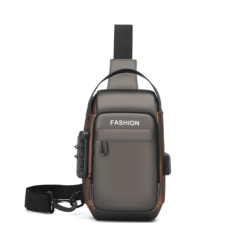 Diagonal Bag Men's Advanced Chest Bag Outside Waterproof Shoulder Backpack Portable Mobile Phone Passport Bag