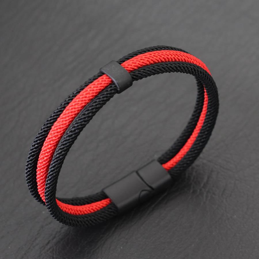 

Noter Fashion Men Bracelet Detachable Buckle High Quality 4mm Ethnic Thread Wrap Braslet National Flag Colors Design Accessories 20.5cm(8.1inch) красный