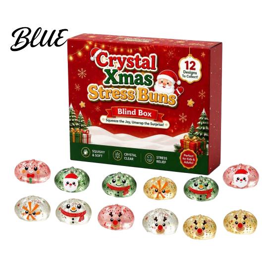 Christmas Countdown Surprise Gift Advent Calendar with Squeeze Toys Cute Silicone Dumpling Figures Holiday Theme Mini Dolls Stress Relief