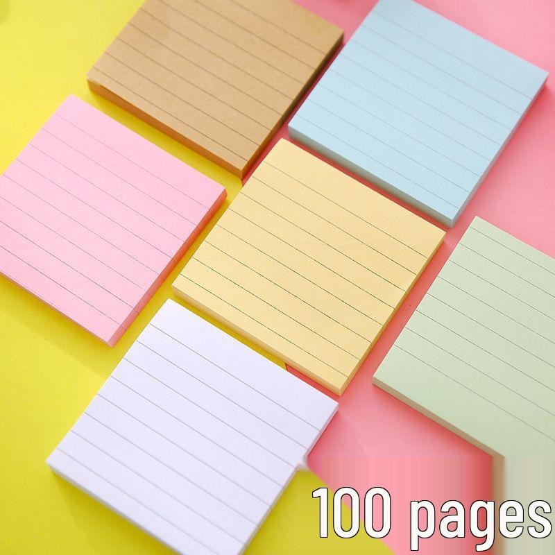 Colorful Adhesive Lined Sticky Notes Pad for Students, Tearable Messaging Reminders, Ins Style