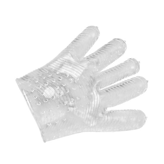 Spiked Pleasure Massage Glove TPE Textured Fisting Mitt with Raised Dots Flexible Body-Safe