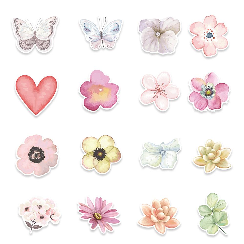 50 New Plant Flowers Graffiti Stickers Mobile Phone Computer Kettle Decoration Stickers