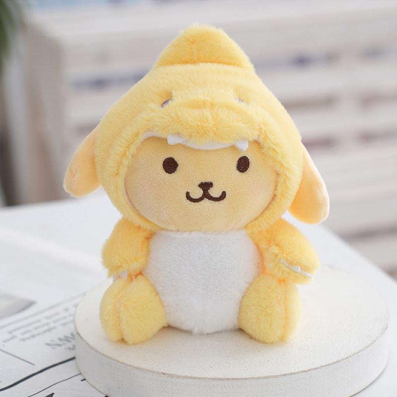 

1 шт. 14 см мультфильм Kawaii My Melody Kuromi Cinnamoroll Kt Cat Purin собака плюшевая игрушка аниме мягкие брелки с животными маленький кулон