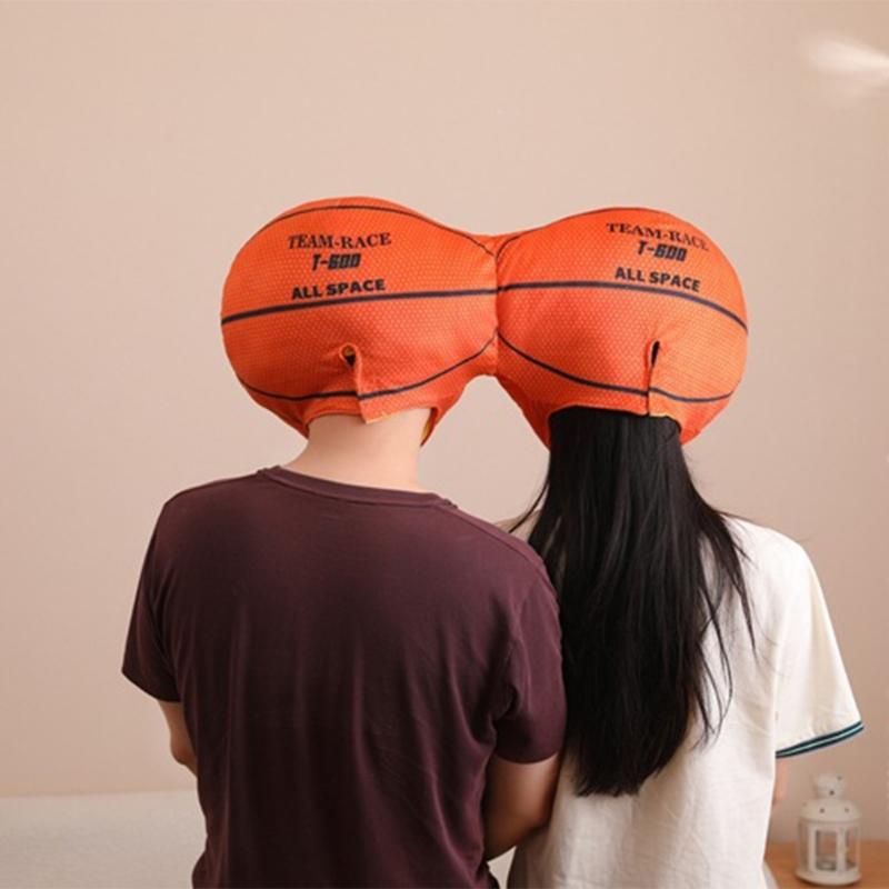 Double Head Basketball Headgear Hat Lovely Photography Props Hat Sport Party and Event Head Accessories for Family Game