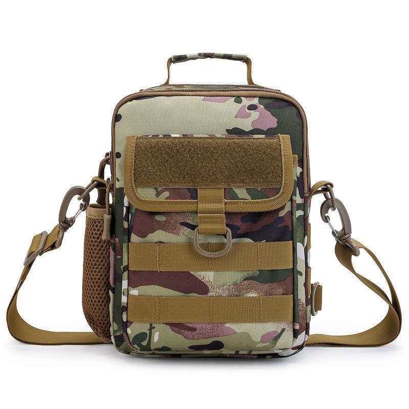 Outdoor camouflage anti-splashing water shoulder portable kettle and women messenger military fans multi-functional small cash register breast bag