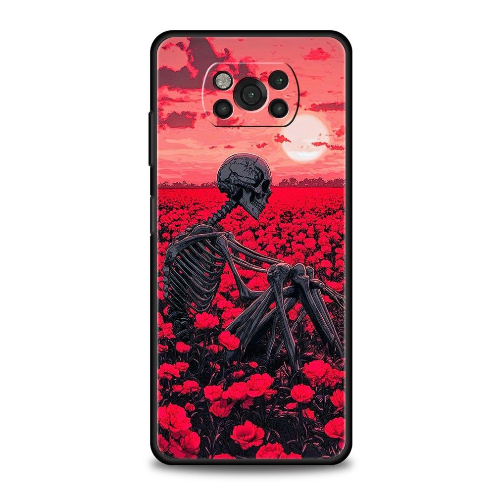 Skeleton Skull Phone Case Cover  for Xiaomi Poco F7 Ultra F6 F5 F4 F3 X6 X5 X4 X3 NFC C51 C55 M4 GT 5G Soft TPU Shell Fundas Bag