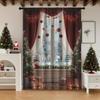 Single Panel Christmas Window Scenery Decoration Curtain Made Polyester Fiber Design Suitable Holiday Parties Winter Celebrations Decorations Of With