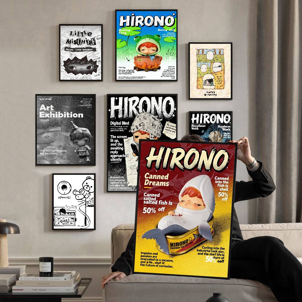 Perfect Floor Mat White Cartoon H-Hirono-S Classic Movie Classic Vintage Posters Decoracion Painting Wall Art Kraft Paper Kawaii Room Decor