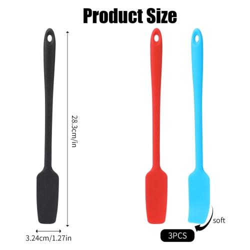 Set of 3 Silicone Jar Spatulas, Rubber Spatulas, Long Handle Jar Spatulas, Small Silicone Spatulas, Thin Spatulas, Nonstick Silicone Scrapers, Kitchen