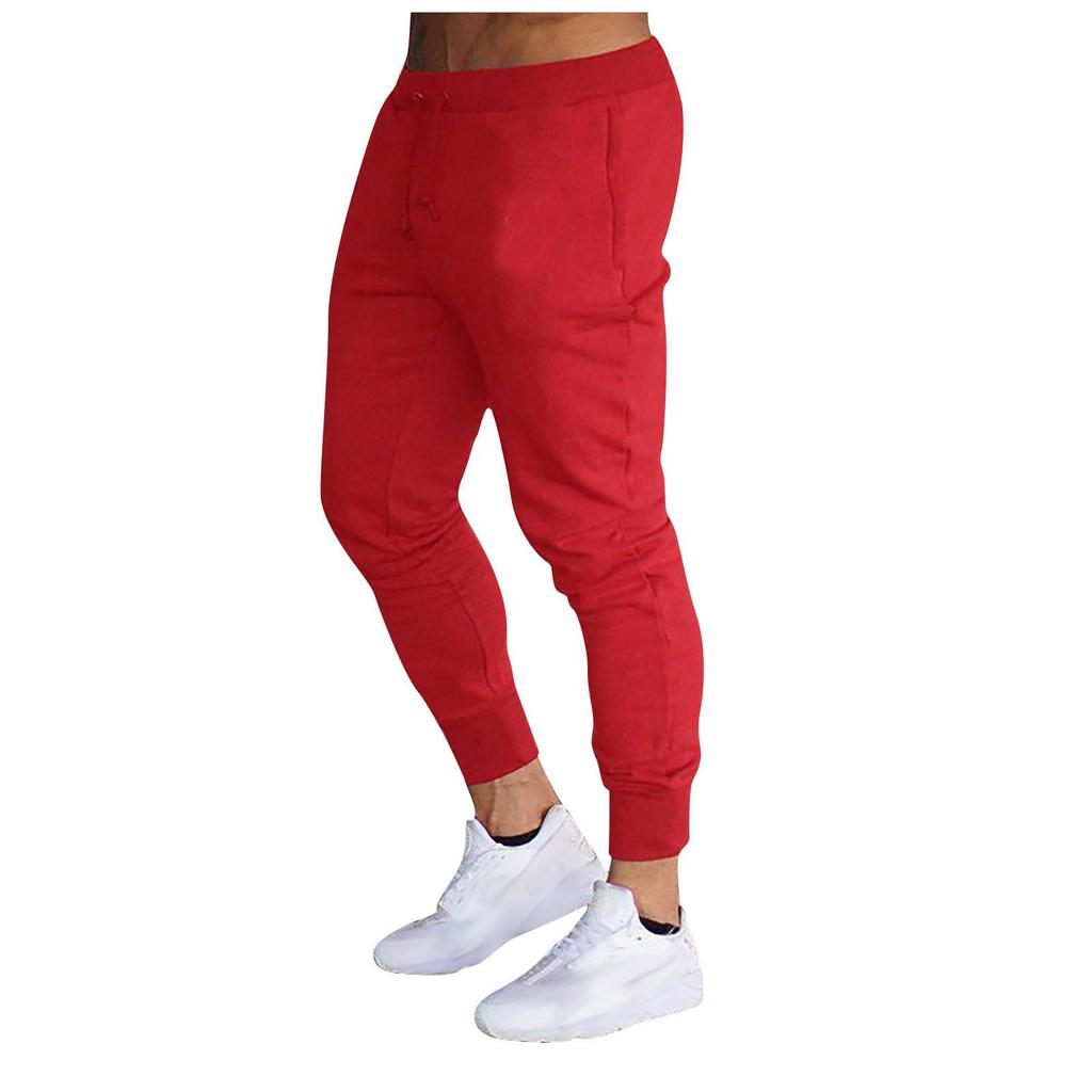 Men's Running Trousers Multi-pocket  Small Feet Slim Tooling Casual Trousers
