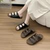 Retro versatile breathable cool slippers, lightweight thick-bottomed fashion, non-slip and wear-resistant buckle with thick-bottomed one-word slippers