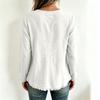Damen Freizeit Farbe V-Ausschnitt Knopf Langarm Locker Geschnitten Quaste Bluse