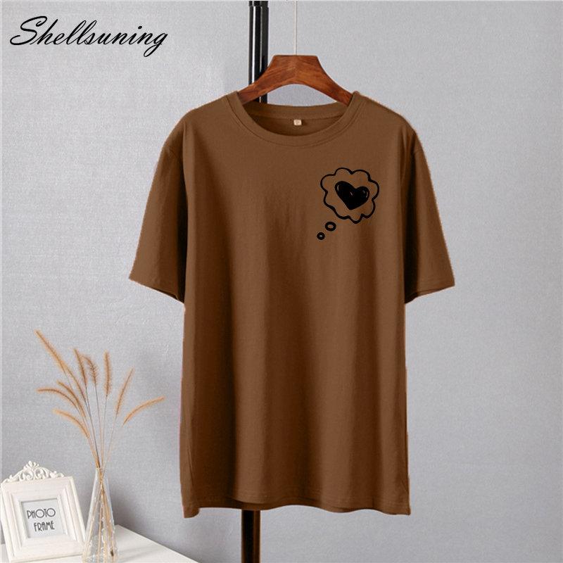 Shellsuning простые футболки с принтом в виде сердца — фото 16