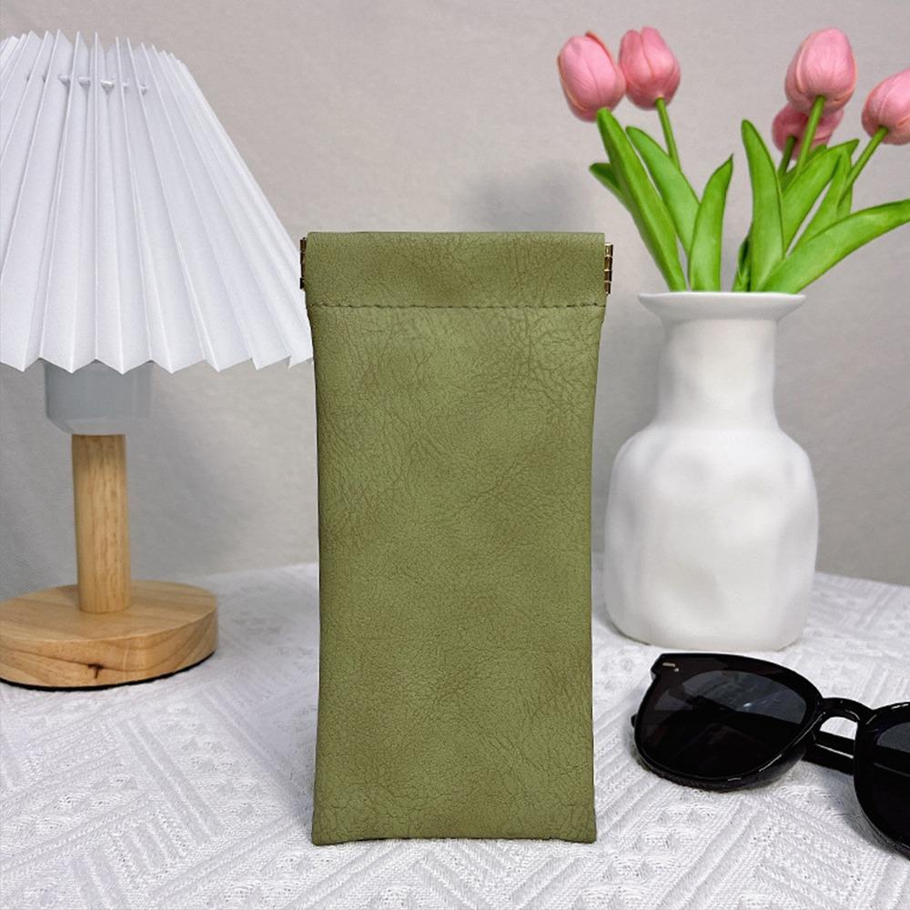 

Soft Leather Sun Glasses Pouch Sheepskin PU Waterproof Bag Case Gifts Eyewear Storage Bags зелений