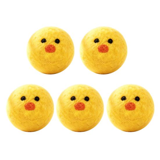 Brinquedos para Gatos Forma de Pato Amarelo Bolas Silenciosas de Lã Feltro Macio Resistente à Mordida Brinquedo para Gato Seguro para Mastigar Arranhar Brinquedo Divertido para Animal de Estimação para Filhote