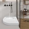 White Fan Shape Shower Base, Non-Slip Bathroom Floor Tray, 85x85cm Modern Design, Easy to Install & Clean, 260kg Weight Capacity