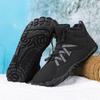 Herren Winter Plüsch Wanderschuhe Damen High-Top Schneestiefel Rutschfest Warm Outdoor Sneakers für Camping Trekking