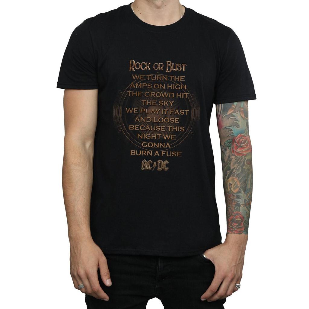 AC/DC Herren Rock Or Bust Songtext-T-Shirt