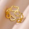 Hot-selling Love Line Geometric Stainless Steel Ring Women's K Gold-plated Simple Niche Accessories