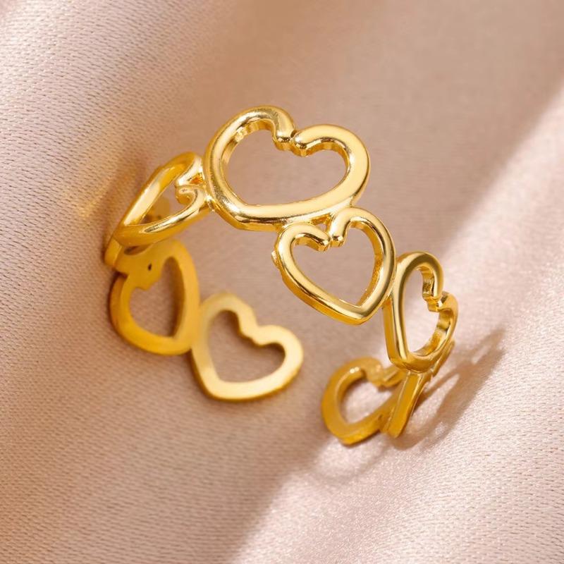 Hot-selling Love Line Geometric Stainless Steel Ring Women's K Gold-plated Simple Niche Accessories