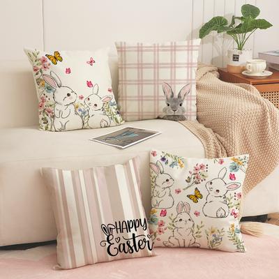 Easter Modular Sofa Pillow Case Linen Print Simple Versatile Car Cushion Home Cushion