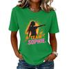 Unisex Fashion Letter Print T-Shirt Short Sleeve Neck Casual Tee for Daily Wear