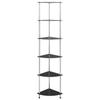 6 Shelf Glass Shelf In Black 30 X 30 X 160 Cm Tempered Glass