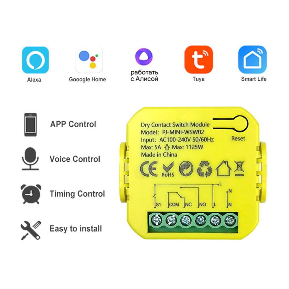 Smart Life WiFi Switch Module 5A DC12V 24V Smart Switch Module App Remote Control WiFi Module Toggle Supports Alexa Google Home