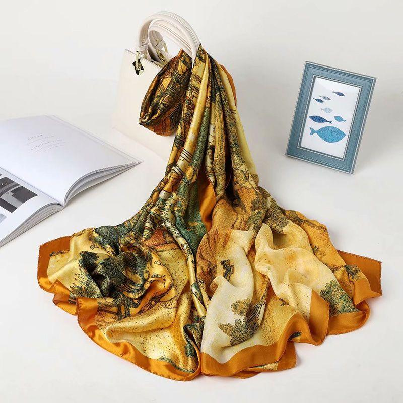 180*90 cm Luxus Marke Frauen Sommer Seide Schals Schal Dame Wrap Weich Weibliche Europa Designer Strand Bandana Foulard Schalldämpfer pareo