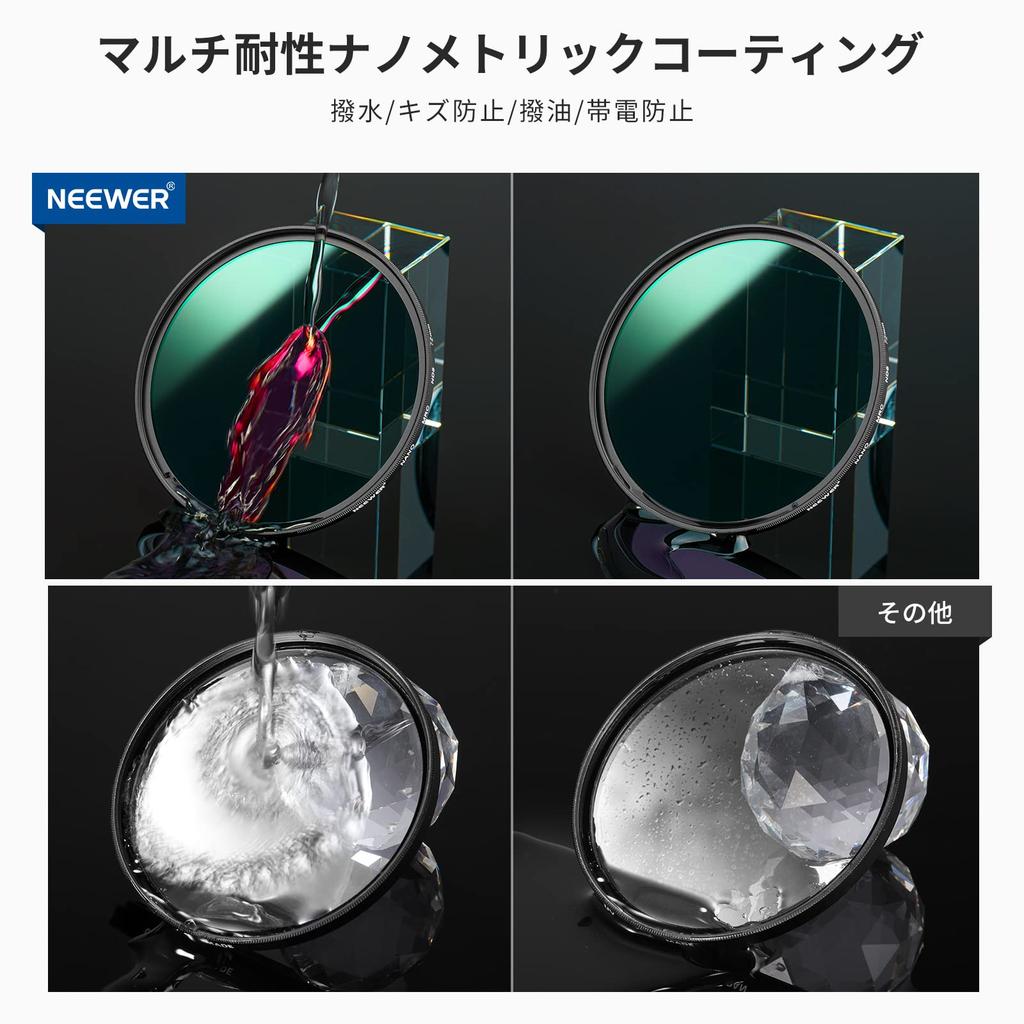 NEEWER 72mm Lens Filter Kit ND8 ND64 CPL Filter Set Neutral Density Circular Polarizing Filter Kit 30 Layer Nano Optical Bag + Coating/HD