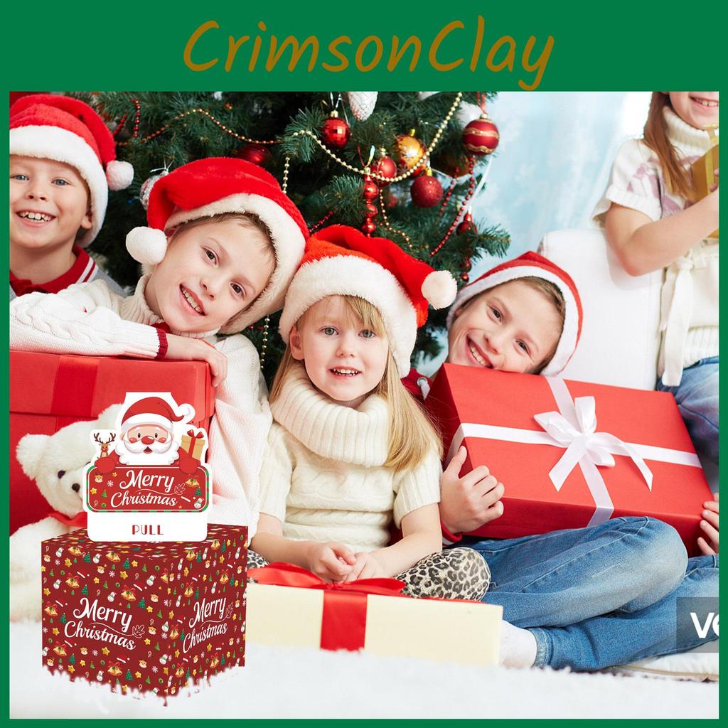 Red Claus Santa Pattern Surprise Gift Box Christmas Decoration Prop Atmosphere