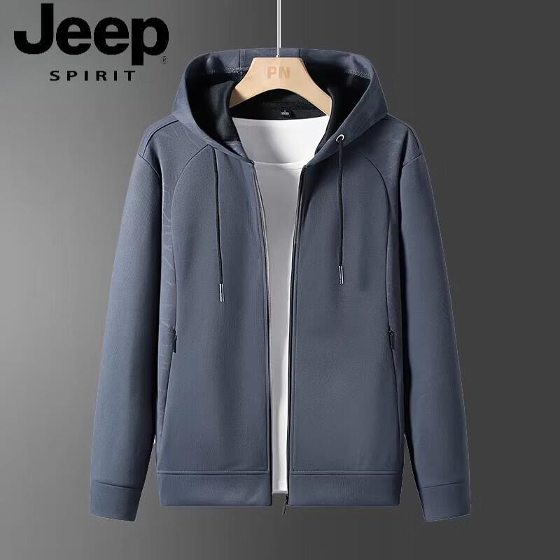 JEEP SPIRIT Men s Hooded Cardigan Sweatshirt 2XL