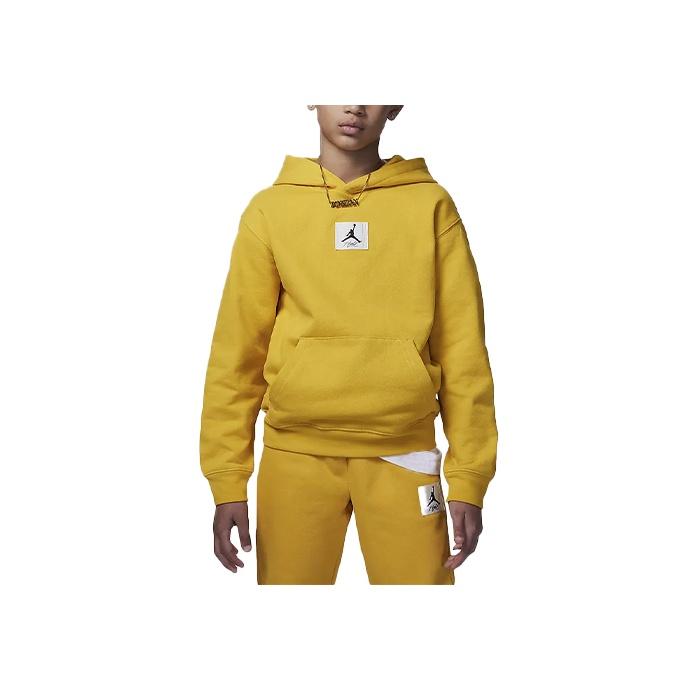 Jordan Essentials Brooklyn Solid Color Hooded Casual Pullover Long Sleeve Sweatshirt Kids sweatshirt Ochre FZ6403-765