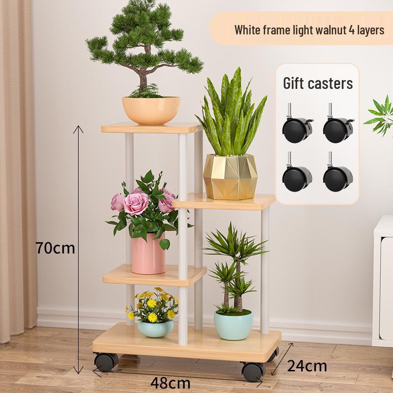 Wrought Iron Multi-Layer Tall Indoor Flower Stand for Living Room or Balcony