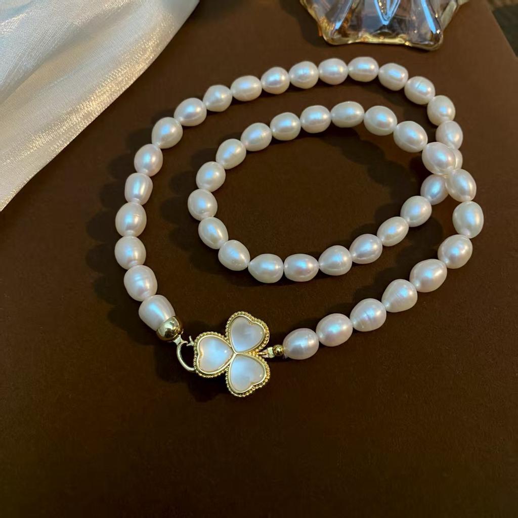 New Style Trendy Lucky Flower Natural Freshwater Pearl 14K Gold Filled Ladies Choker Necklace Christmas Gifts No Fade