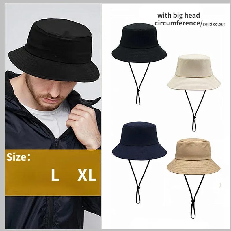 Bob Big Head Bucket Hats 61CM for Men Women Summer Mountaineering Hat with String Large Panama Custom Logo French Bob Wholesale