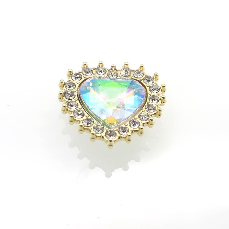 10Pcs/Lot19MM New Fashion DIY Jewelry Clothing Footwear Accessories with Diamond Heart Heart Flower Plate Buckle