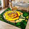 1PC Rose Stained Glass Non-Slip Floor Carpet, Suitable for Office, Bedroomand Playrooms. It Can Also Be Used As a Sofa Footrest cover-T86