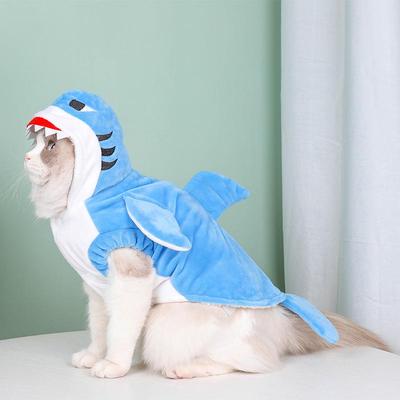 3D Shark Pet Costume for Small Dogs & Cats - Autumn/Winter & Halloween Wear