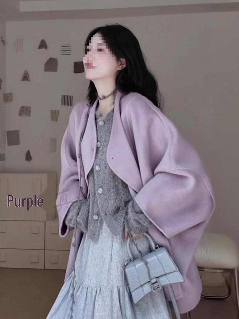 Autumn & Winter Wool Half-Body Skirt & Cardigan Set - Gentle Style for Women