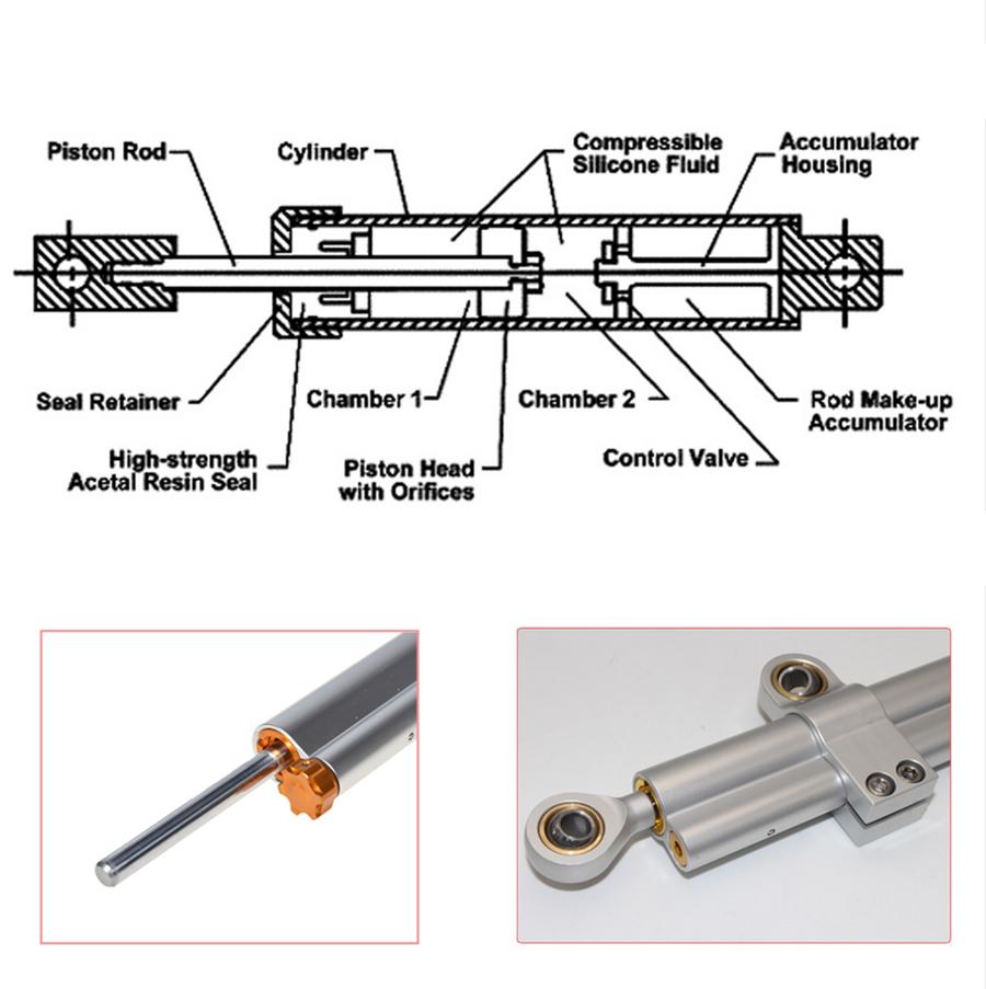Universal  CNC Steering Damper Stabilizer Reversed Safety Control Motorcycle